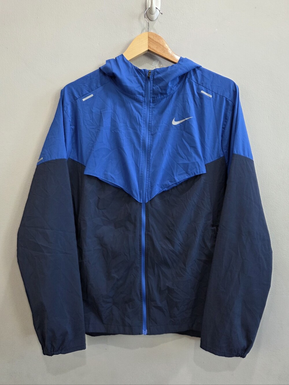 Nike Windrunner Repel Packable Light Running Jacket Blue CZ9070 Men's Medium
